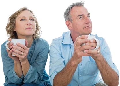 Couple drinking coffee in peace