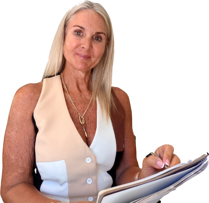 Kerryn with writing pad