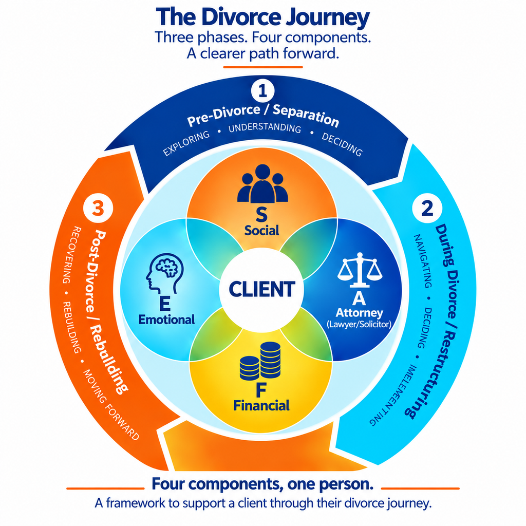 3 phases and 4 components of divorce